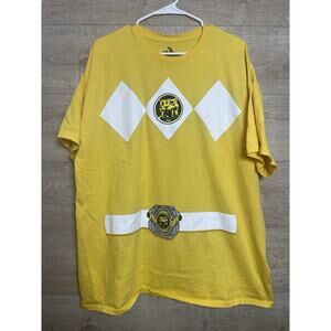 Mighty Morphin Power Rangers Uniform T Shirt XXL 2XL Yellow